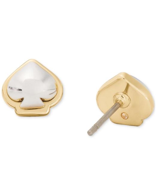 Kate Spade Metallic Two-tone Sculpted Spade Mini Stud Earrings