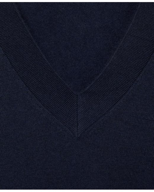 Mango Blue V-neck Knit Sweater