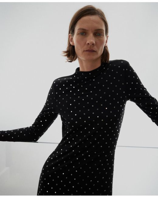 Mango Black Crystal Open-back Dress