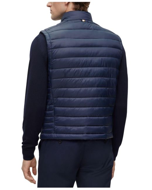 Boss By Hugo Boss Logo Packable Gilet Vest In Blue For Men Lyst