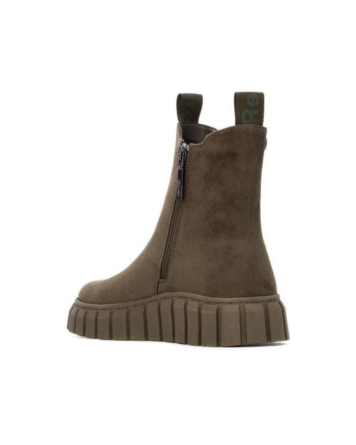 Xti Brown Comfort Chelsea Suede Booties Refresh Collection By