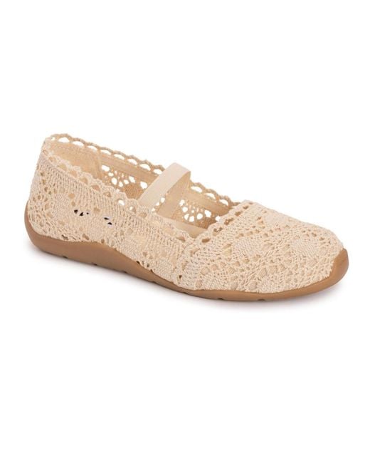 Muk Luks Women's Natural Shelby Ballerina Shoe