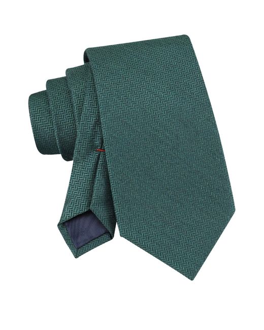 Tommy Hilfiger Green Hazel Herringbone Solid Tie for men