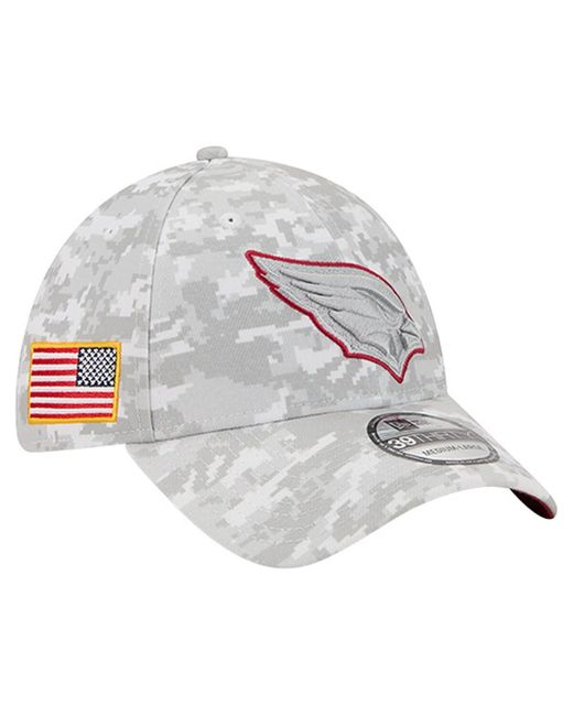 KTZ White Arizona Cardinals 2025 Salute To Service Digital Camo Fan Pack 39thirty Flex Hat for men