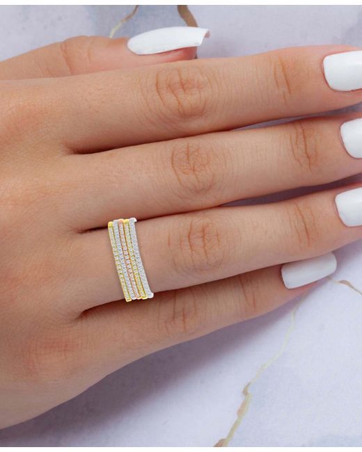Macy's Metallic Cubic Zirconia Multi-layer Statement Ring