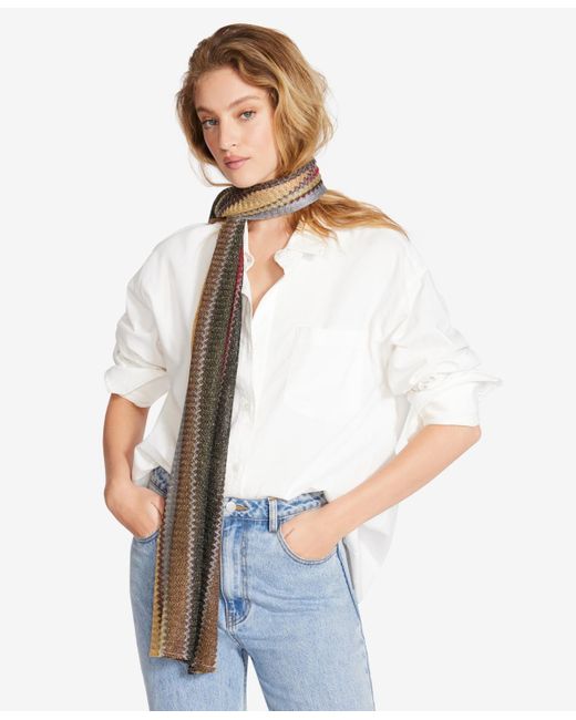 Steve Madden Multicolor Chevron Shimmer Pattern Oblong Scarf