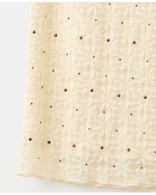 Mango Natural Studs Midi Skirt