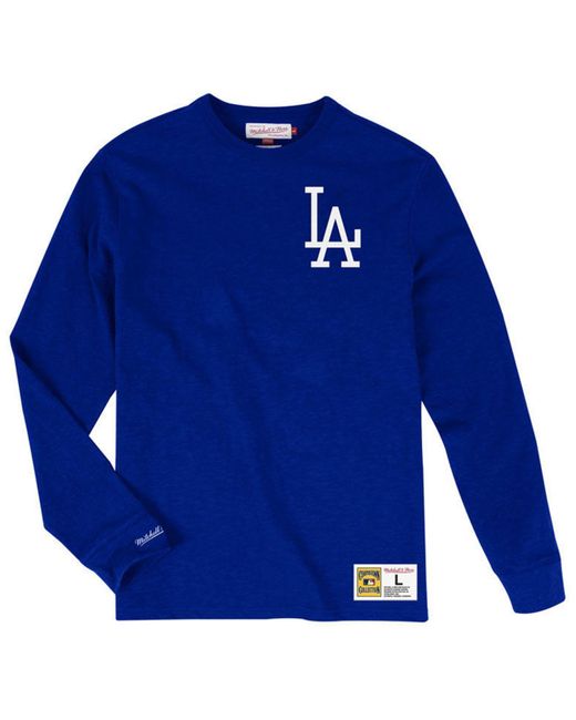 Mitchell & Ness Blue Big & Tall Los Angeles Dodgers Slub Long Sleeve Top for men