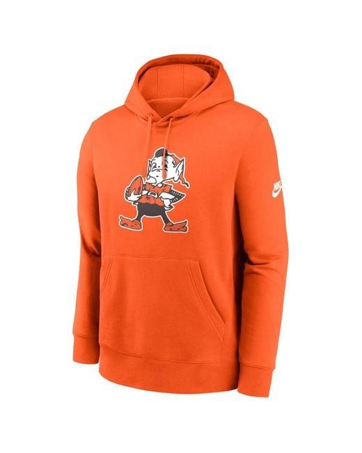 Nike Orange Cleveland Browns Club Fleece Pullover Hoodie for men