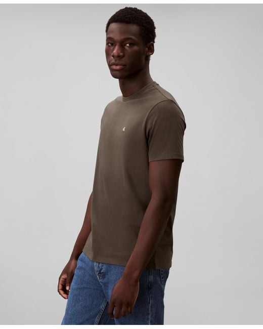 Calvin Klein Brown Solid Crewneck T-shirt for men