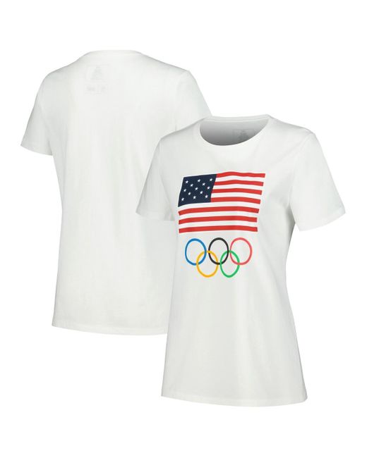 Outerstuff White Team Usa Flag Five Rings T-shirt