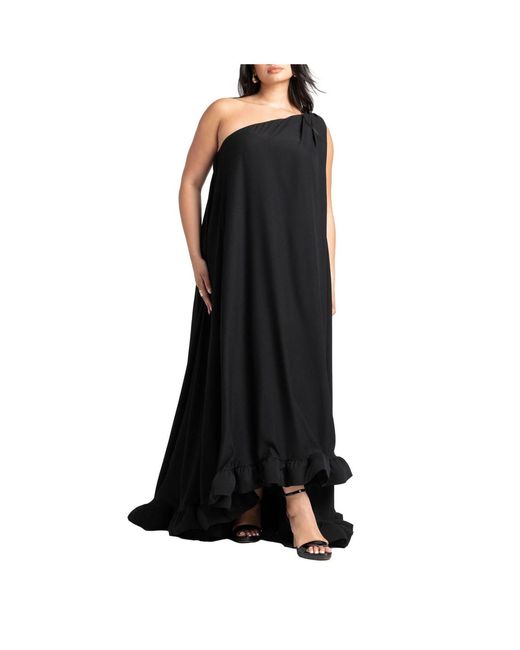 Eloquii Black Plus Size Dramatic Ruffle Gown