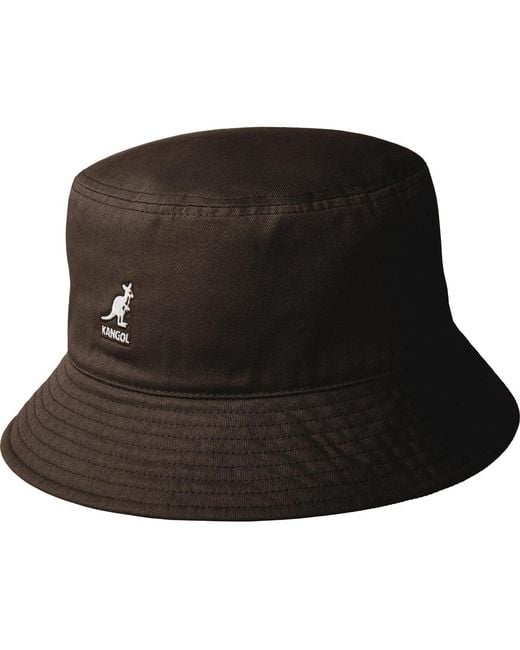 Kangol Black Washed Bucket Hat for men