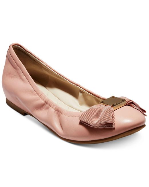 Cole Haan Pink Tali Bow Ballet Flats
