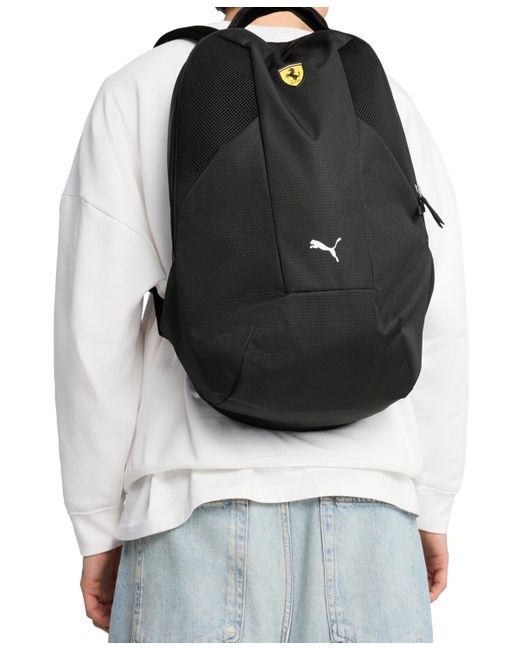 PUMA Black X Ferrari Logo Colorblocked Backpack for men