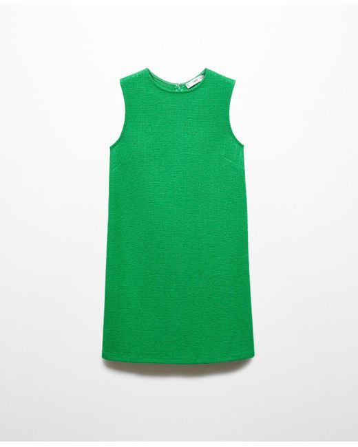 Mango Green Textured Short Dress