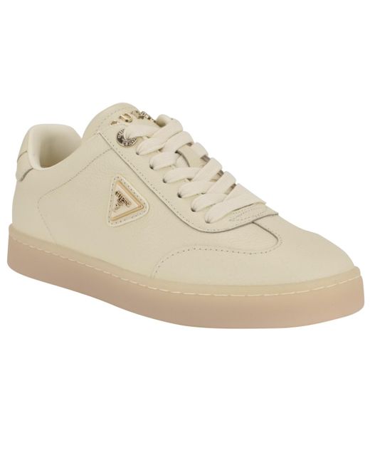 Guess White Jazlie T-toe Logo Court Sneakers