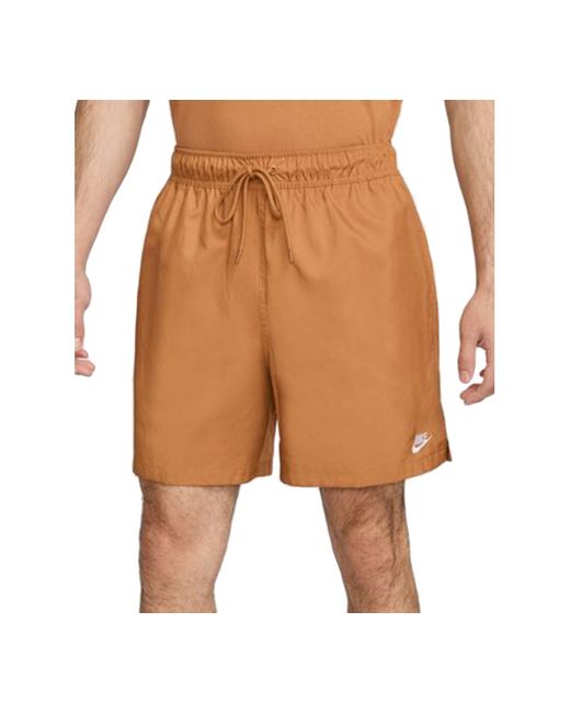 Nike Orange Club Flow Relaxed-fit 6" Drawstring Shorts for men