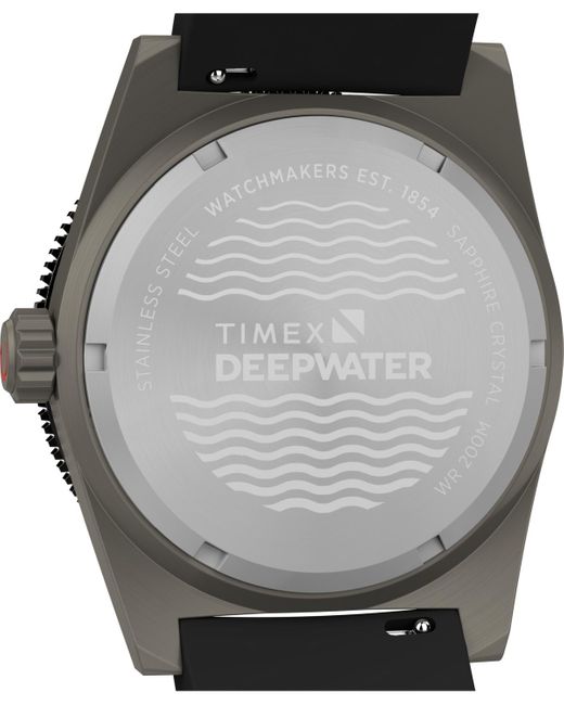 Timex Black Analog Rubber Strap Watch for men