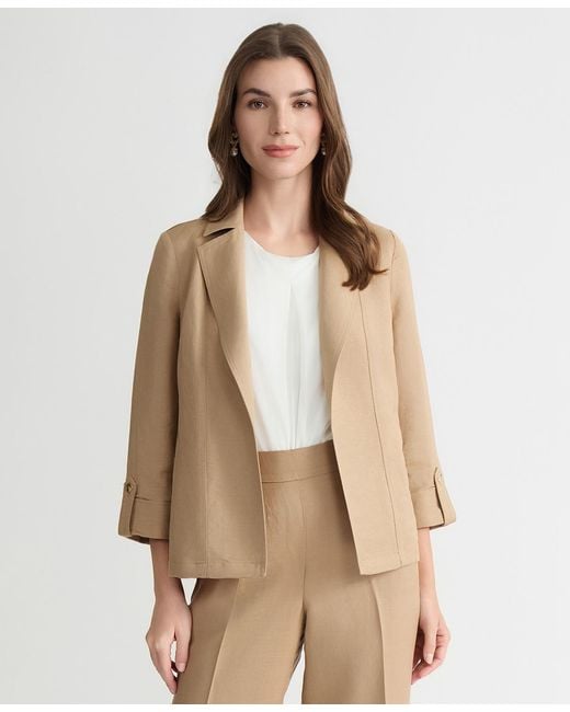 Kasper Natural Petite Notch Collar Jacket