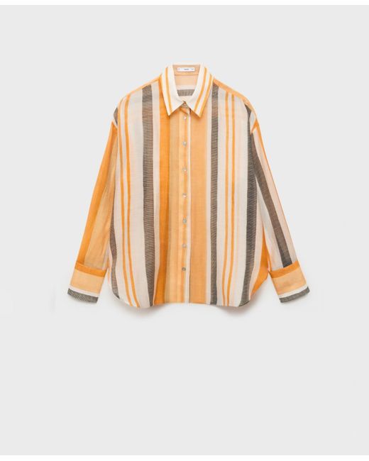 Mango Natural Striped Lyocell Shirt