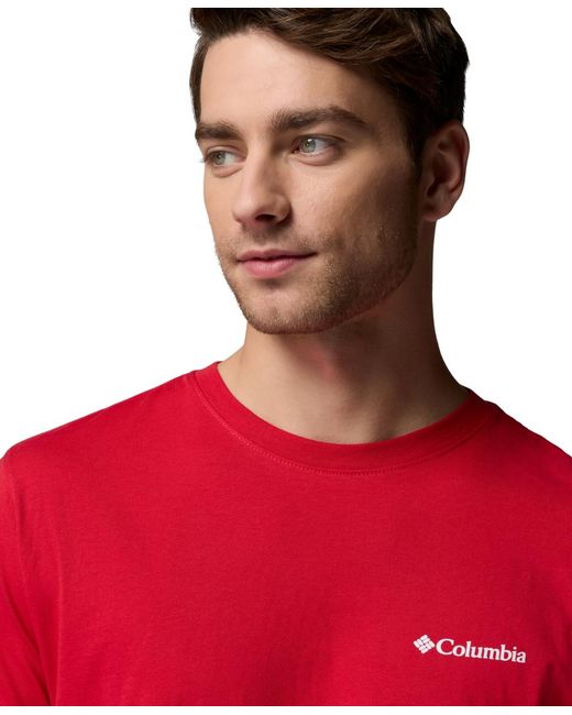 Columbia Red Fundamental Graphic Long-sleeve T-shirt for men