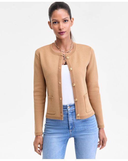 INC International Concepts Blue Structured Cardigan Jacket