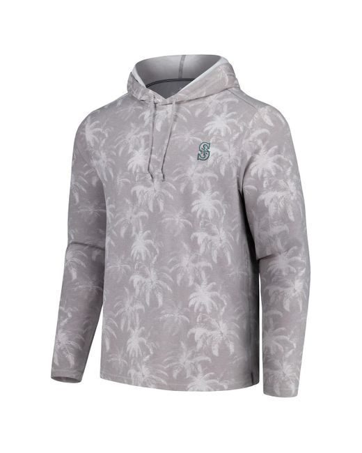 Tommy Bahama Gray Seattle Mariners Palm Frenzy Hoodie Long Sleeve T-shirt for men