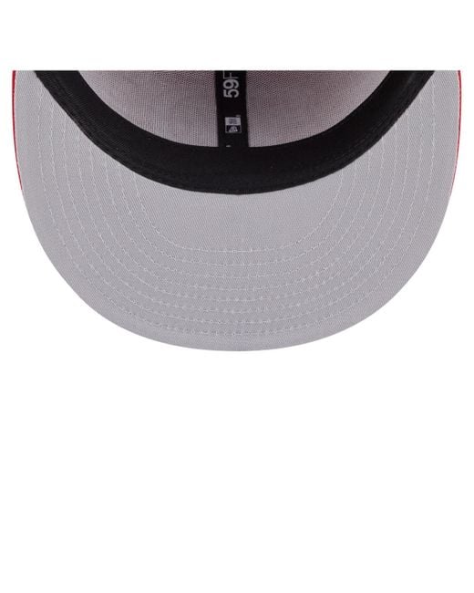 KTZ Red Detroit Wings Deceptor 59fifty Fitted Hat for men
