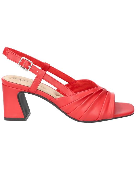 Easy Street Red Lucie Square Toe Sandals