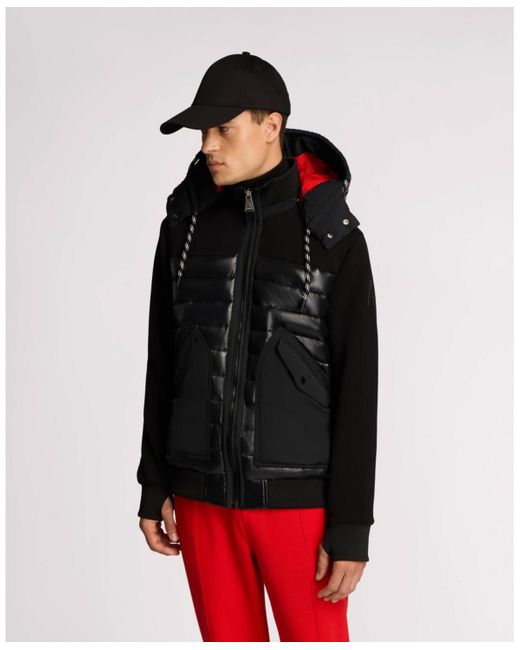 Alpenhaus Black Nimbus Lightweight Mixed Media Hybrid Bomber Jacket for men