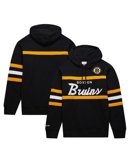 Mitchell & Ness Black Boston Bruins Head Coach Pullover Hoodie for men