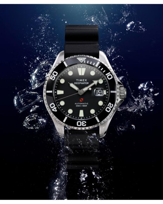Timex Black Mechanical Automatic Hnbr Rubber Watch for men