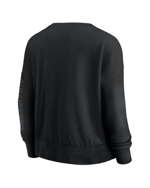Fanatics Black San Antonio Spurs Oversized Game Day Pullover Sweatshirt