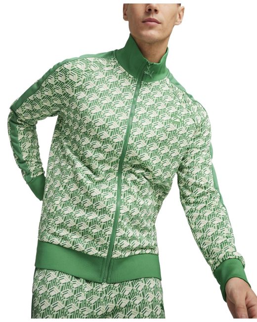 PUMA Green T7 Standard-fit Logo-print Full-zip Track Jacket for men