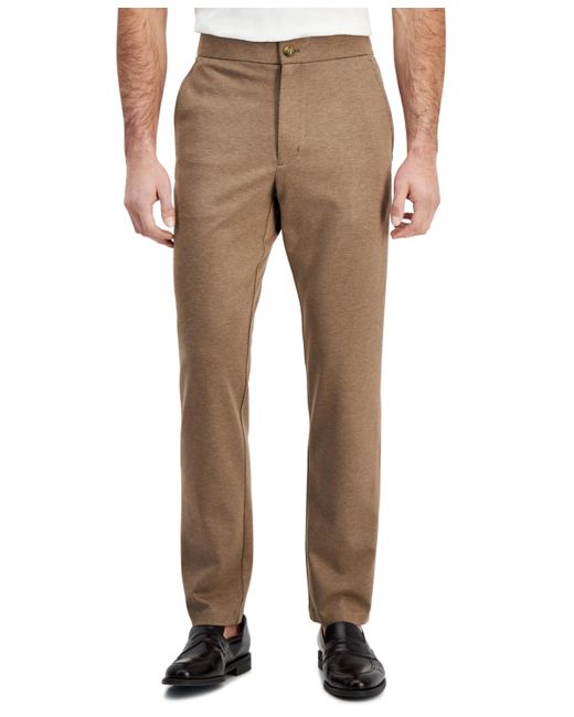 Alfani Natural Modern-fit Stretch Heathered Knit Suit Pants for men