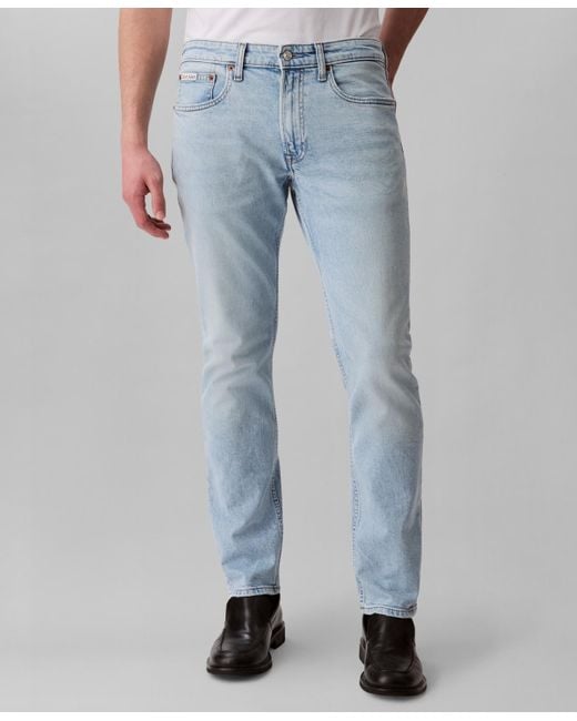 Calvin Klein Men's Blue Slim Fit Stretch Jeans