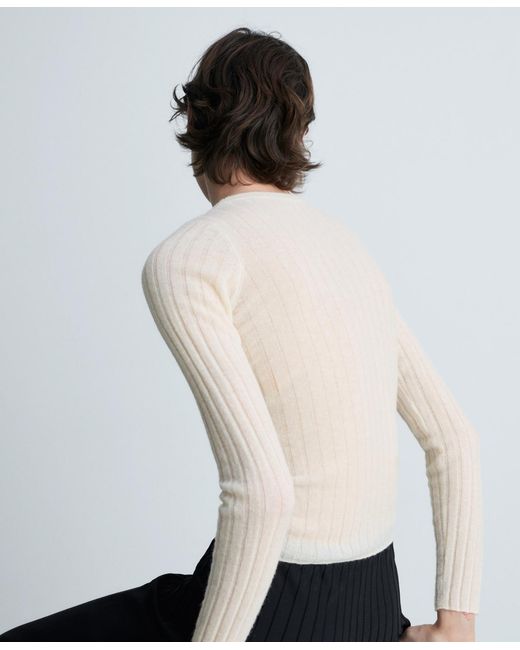 Mango Black Ribbed Round Neck Sweater