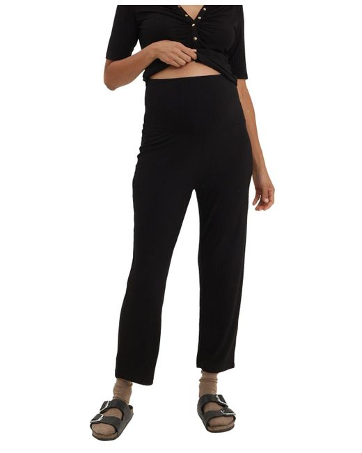 Nom Maternity Black Camilla Over-the-belly Maternity Pants