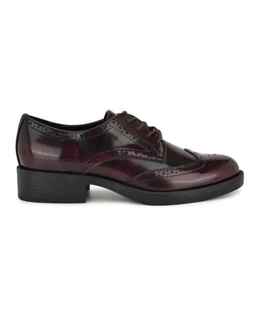 Nine West Black Studey Lace-up Wingtip Oxford Shoes