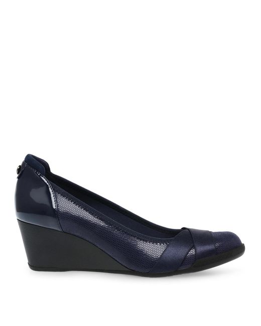 Anne Klein Blue Timeout Wedge Pumps