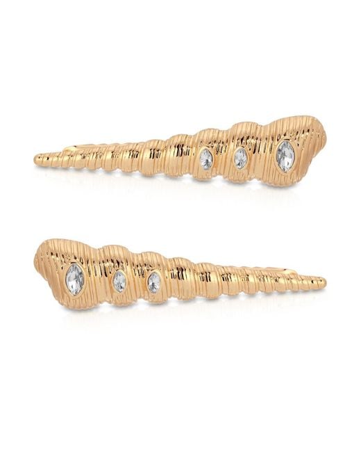 Ettika White Capri Shell Barrette Set