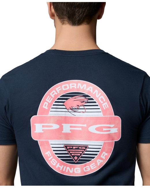 Columbia Blue Pfg Yeager Graphic T-shirt for men