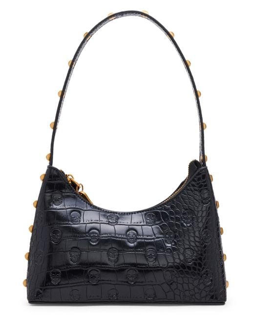 Betsey Johnson Black Headquarters Top Zipper Shoulder Bag