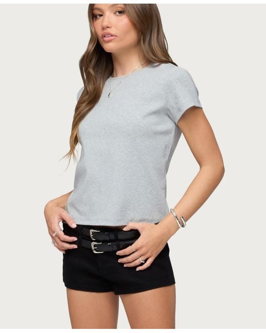 Edikted Gray Perfect Basic T Shirt