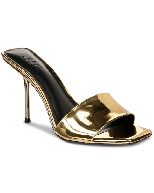 INC International Concepts Metallic Candina Slide Dress Sandals