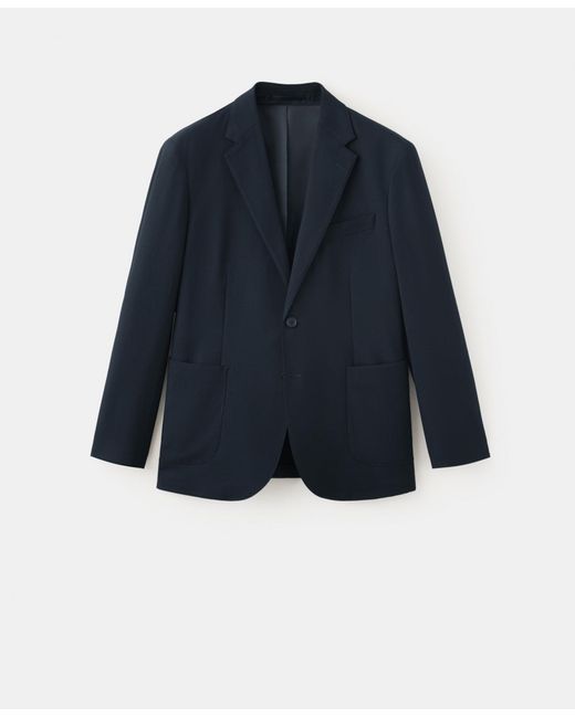 Mango Blue Pockets Slim-fit Blazer for men