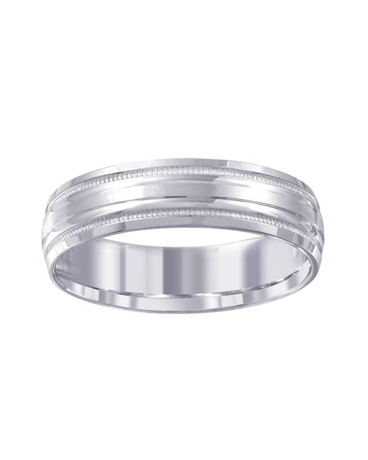 Macy's Men's Metallic High-polished Etched Wedding Band