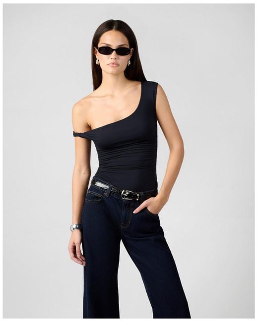 WeWoreWhat Blue Twisted Off The Shoulder Top