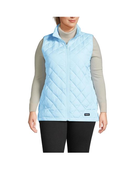 Lands End Plus Size Featherfree Insulated Vest in Blue Lyst
